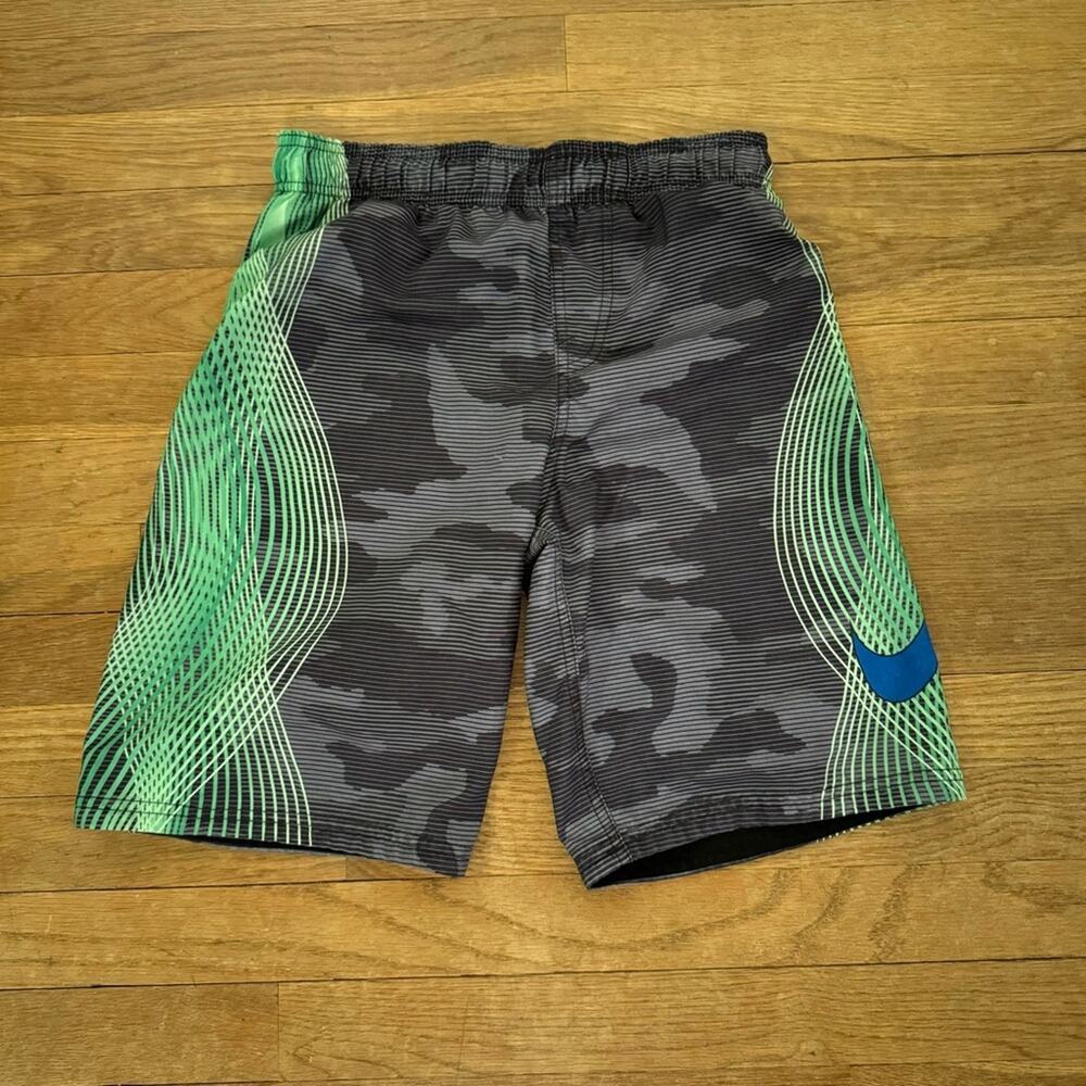 Nike youth green gray swim trunks size medium M 
 b30 - Picture 4 of 4